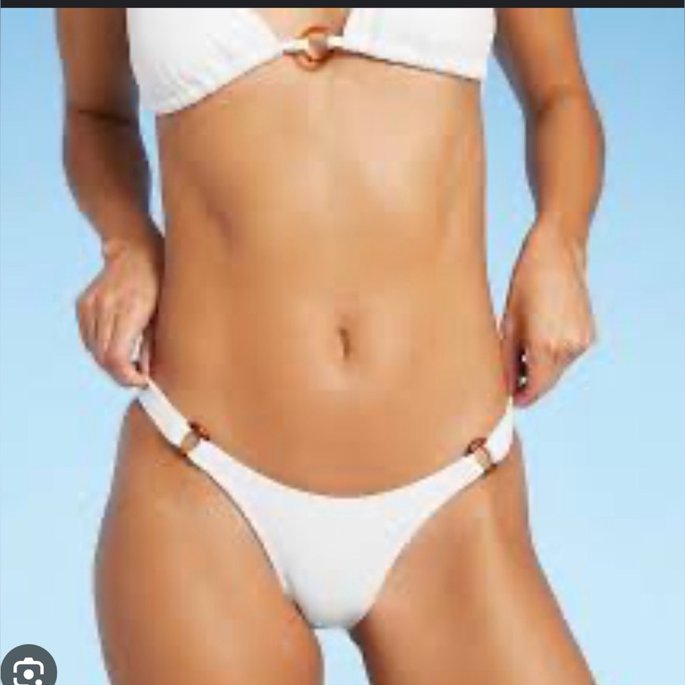 Target swim xhilaration high waisted ribbed ring side bikini set